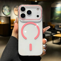 Magnetic Ultra Slim Clear Shockproof Transparent Magsafe Hard PC Case - for iPhone 15 Series - Pink / Phone Cases &