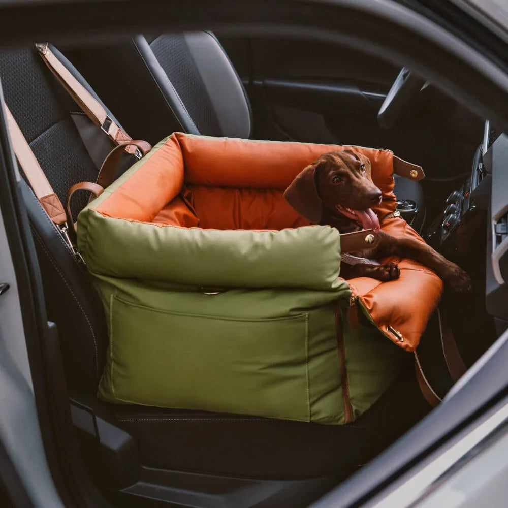 Luxury Faux Leather Pet Car Seat & Travel Bed by Snagg A Pet Seat