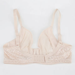 Plus Size Push Up Bra | Floral Lace Mesh Underwire Full Coverage Ultra-Thin