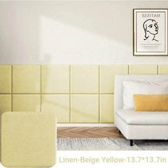 3D Self-Adhesive Linen Wall Panel Stickers - SnaggIt