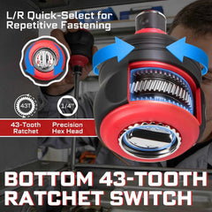 Impact Magnetic Screwdriver Set | Stubby 2-in-1 Ratchet Handle Dual-End Socket Wrench Bits Nut Driver