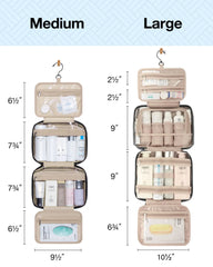 Women's Large Waterproof Cosmetic Bag – Travel Makeup Pouch Organiser with 360° Swivel Hook
