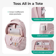 Women's Waterproof Nylon Laptop Backpack 13" – Lightweight Large Capacity College & University Bag