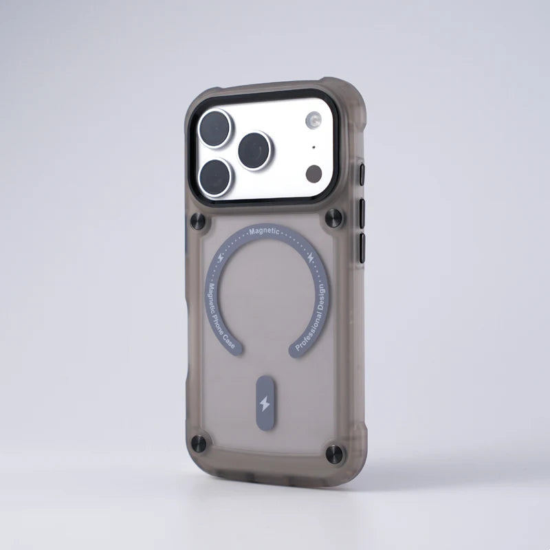 Metal Button Shockproof Magnetic Matte Translucent Case – for iPhone 17 Series - Phone Cases & Covers