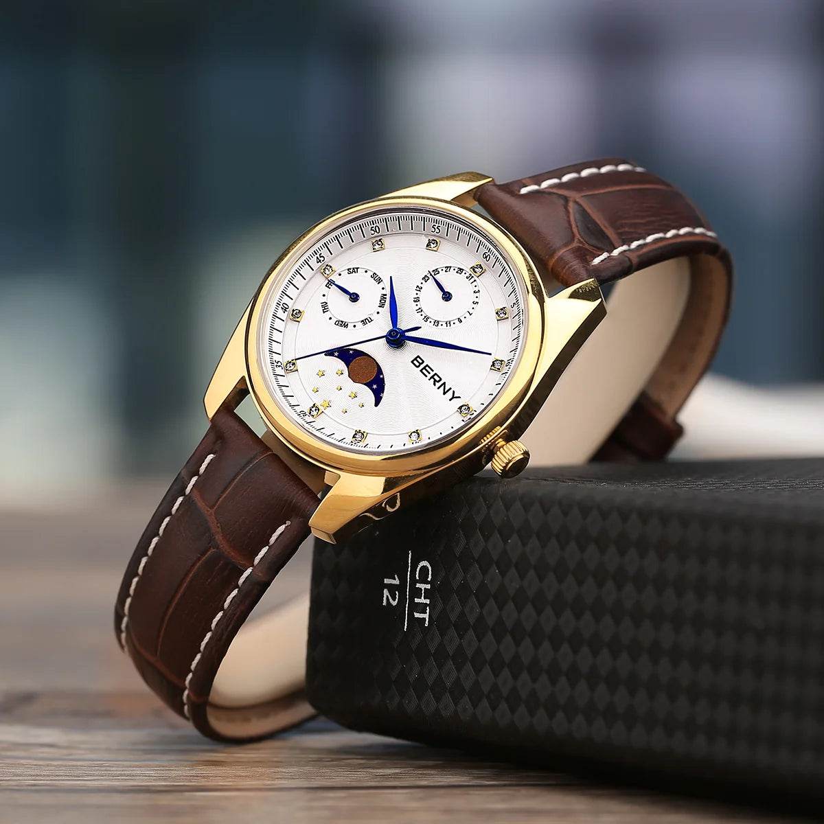 BERNY Women’s Moon Phase Quartz Watch - SnaggIt