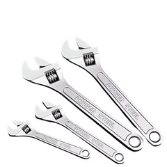Set of multi-functional adjustable wrenches on a black background with text highlighting their features.