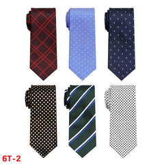 6 Pieces Classic Men’s Tie Set - Woven Jacquard Neckties for Business & Formal Events