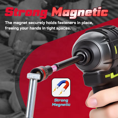 Impact Nut Driver Set – 6” Long Metric Nut Setters 8/10/13mm with Portable Storage Case
