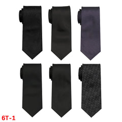 6 Pieces Classic Men’s Tie Set - Woven Jacquard Neckties for Business & Formal Events