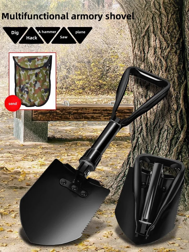 Military Grade Folding Survival Shovel by Snagg A Shovel