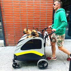 Premium 4-Wheel Foldable Dog Pram with Breathable Mesh by Snagg A Pet Stroller