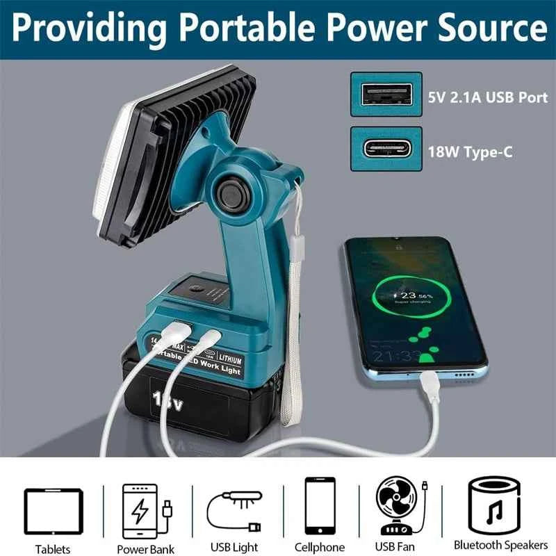 Spot and flood LED work light for Makita 18V batteries – image 4