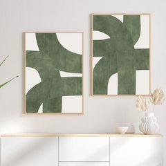Set of 2 Boho Mid-Century Modern Abstract Prints by Snagg A Print