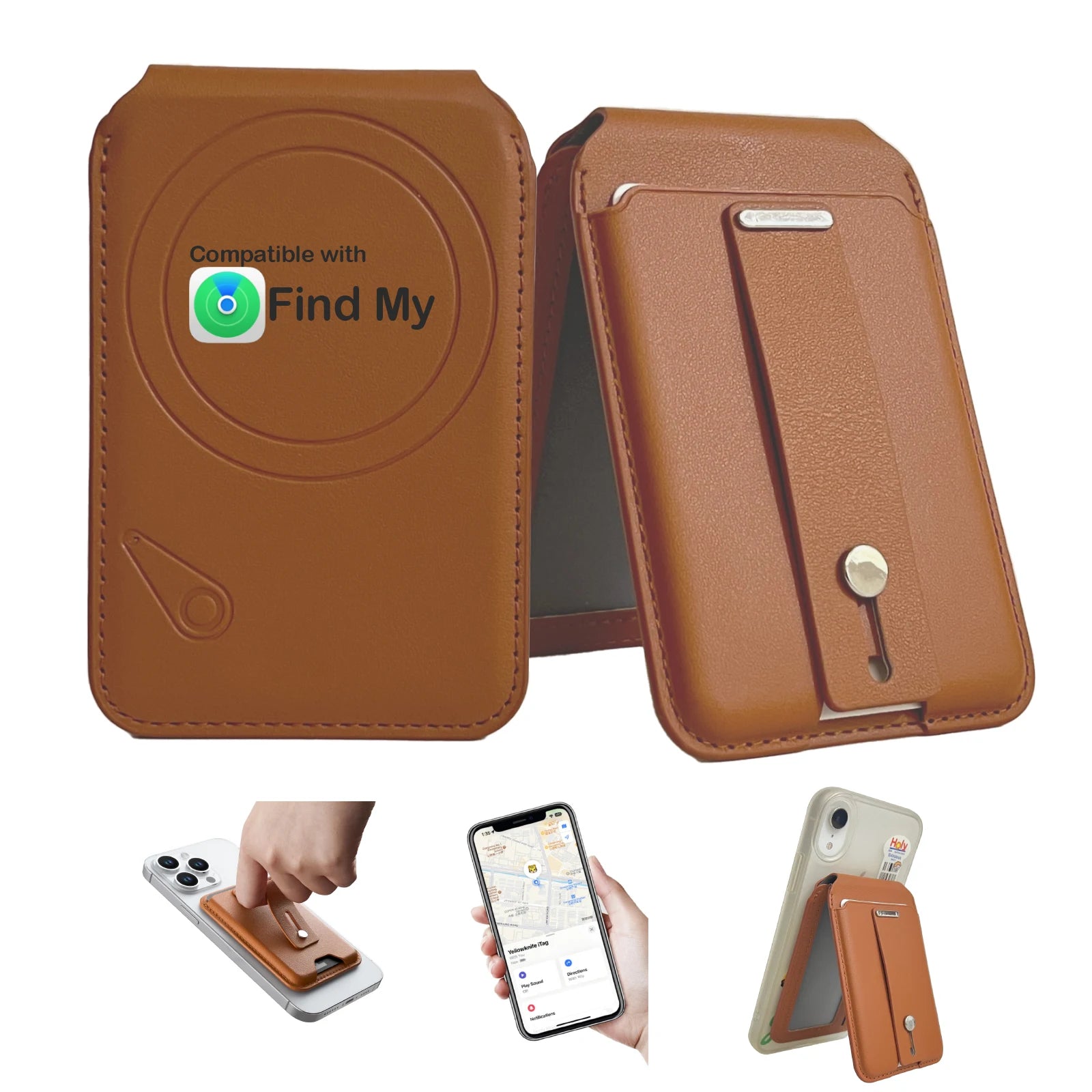 MagSafe Compatible Magnetic Wallet with Stand & Find My Tracking by Snagg A MagSafe Wallet