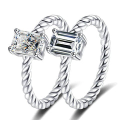1ct Emerald Cut Moissanite Ring - SnaggIt