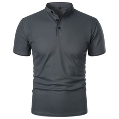 Men's Summer Basic Polo | Trendy Breathable Loose-Fit Splice Top