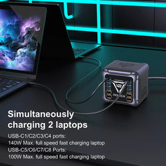 1200W GaN USB-C Charging Station | PD3.1 140W PPS Fast Charger MacBook Laptop iPhone Samsung