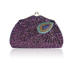 Retro Beaded Peacock Evening Purse by Snagg It Purses