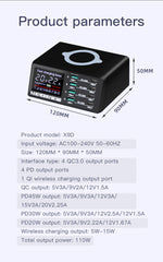 110W 8-Port USB Charging Station | 15W Wireless + PD 45W QC3.0 USB-C Fast Charger iPhone MacBook Samsung