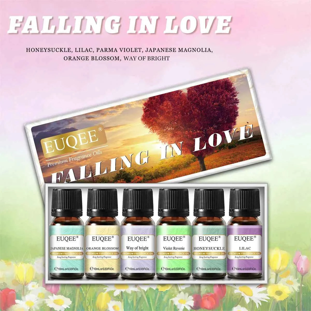 6 Piece Fragrance Oil Collection – 10ml Pure Natural Aroma Diffusion Set for Wellness & DIY Crafting