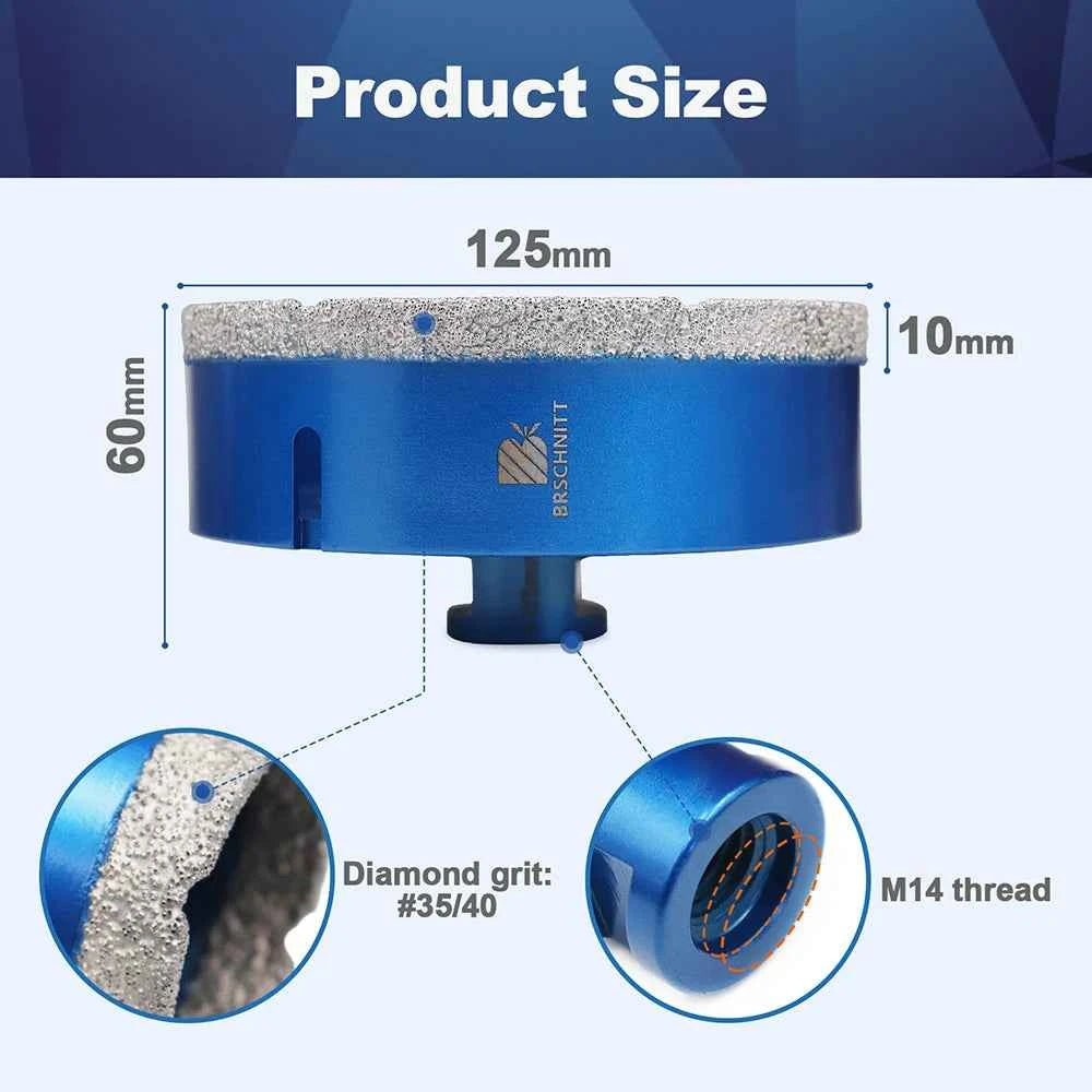 Vacuum Brazed Diamond Core Drill Bit & Heavy Duty Hole Saw for Granite, Porcelain, and Ceramic