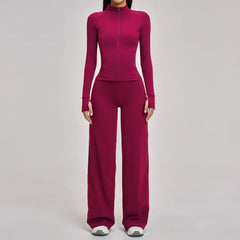 Women's 2/3-Piece Long Sleeve Yoga Suit | Sports Bra Running Workout Gym Tracksuit Clothing