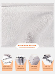 Soft Leather Acrylic Chain Handbag – Luxury Small Top-Handle Underarm & Crossbody Shoulder Bag for Women
