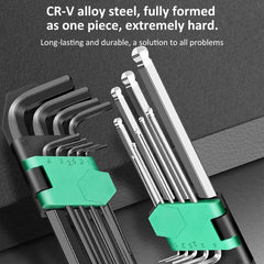 9-Piece L-Shaped Hex Key Set - SnaggIt