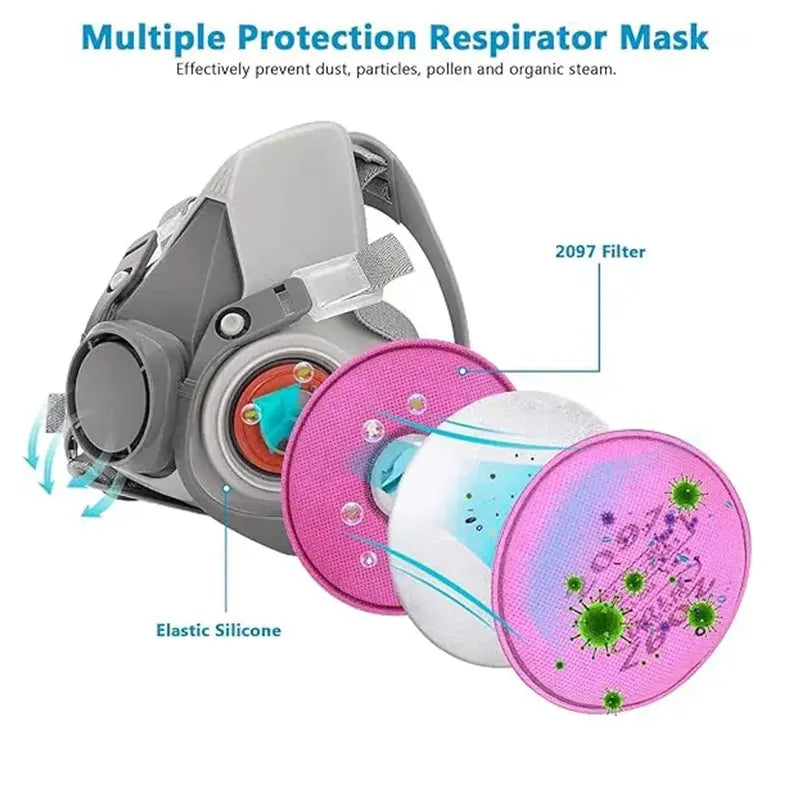 6200 Half Face Respirator Mask with Filters by Snagg A Face Mask
