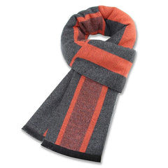 Men’s Luxury Wool Scarf — Cashmere Silk Blend Winter Plaid Shawl
