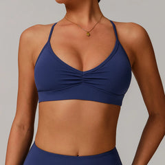 Women's Shockproof Sports Bra | Anti-Sweat Breathable Push-Up Yoga Crop Top Gym Workout Fitness