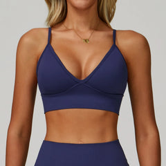 Women's Shockproof Sports Bra | Breathable Push-Up Adjustable Strap Yoga Gym Workout Crop Top