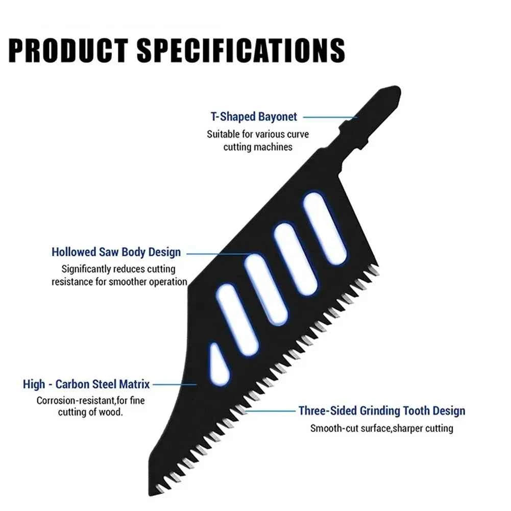 T142HB Flush-Cut Curve Jigsaw Blade | Professional T-Shank Scroll Saw Blade for Hardwood & MDF