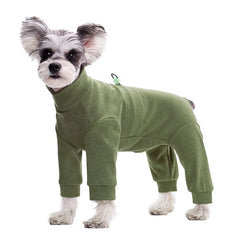 Velvet Dog Pyjamas – Soft Warm High-Neck Jumpsuit with Long Sleeves for Small Dogs