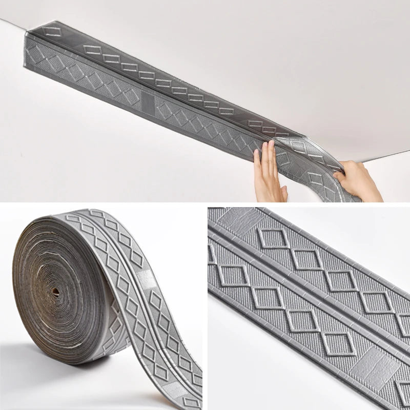 9.2M Self-Adhesive 3D Diamond Wall Skirting Border by Snagg A Wallpaper