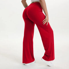 Women's Straight Leg Yoga Pants | Mid-Waist Naked-Feel Pilates Running Gym Leggings Sports Trousers