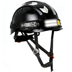 Construction safety helmet with headlamp and reflective stickers – image 20