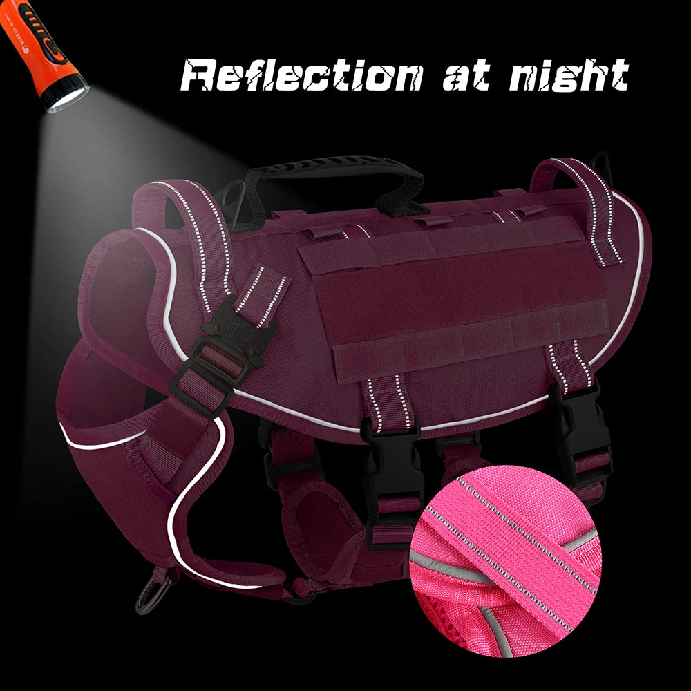 Military Tactical Dog Harness – Escape-Proof, Reflective & Durable by Snagg A Harness