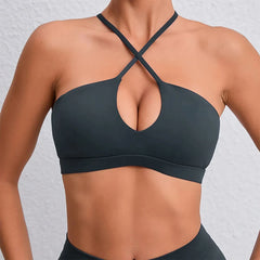Women's Cross-Back Sports Bra | Stretch Yoga Gym Training Fitness Workout Underwear Top