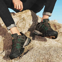 Men's Breathable Hiking Shoes – Leather Upper, EVA Insole & Rubber Sole for Trekking & Camping