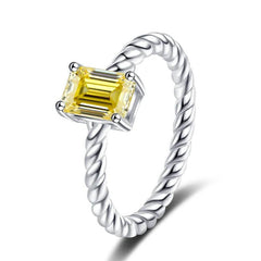 1ct Emerald Cut Moissanite Ring - SnaggIt