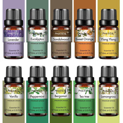 10 Piece Essential Oil Master Set – 100% Pure 10ml Botanical Collection for Diffusion, Spa & Artisanal Crafting