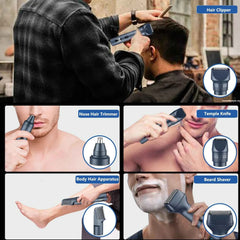 Professional 5 in 1 Complete Body Grooming System – IPX6 Waterproof Cordless Shaver & High Precision Trimmer Kit