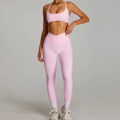 Women's 2-Piece Short Sleeve Yoga Suit | Quick-Dry Gym Tracksuit Running Workout Sports Set