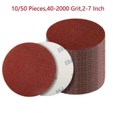 Hook & Loop Sanding Discs 2"–7" | 10/20/50pcs Random Orbital Sander Sandpaper 40–2000 Grit
