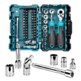37-Piece 1/4" Mini Ratchet Socket Set – 4–13mm Magnetic Drive Handle, Extensions & Universal Joint for DIY & Car Repair