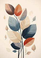 Retro Leaf Canvas Wall Art – 3 Piece Set by Snagg A Print