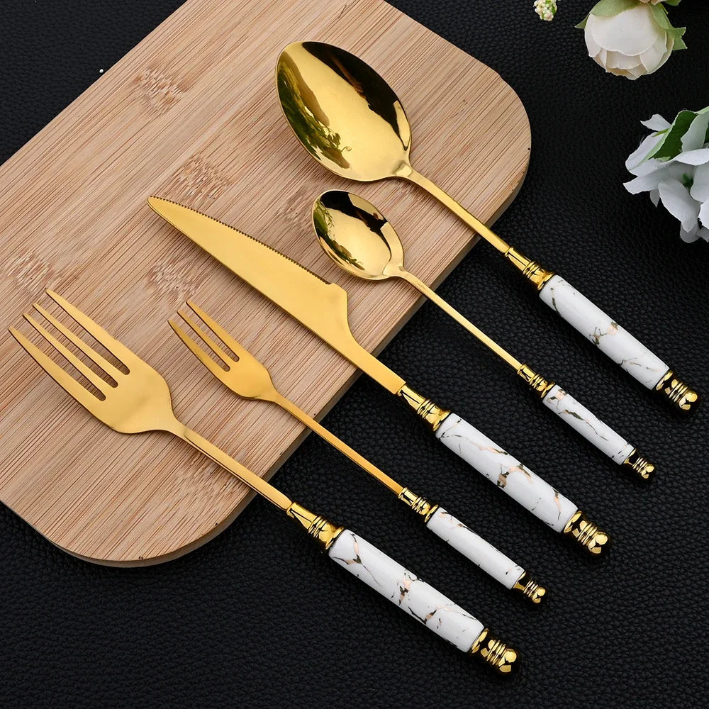 24Pcs Stainless Steel Cutlery Set by Snagg A Dinnerware