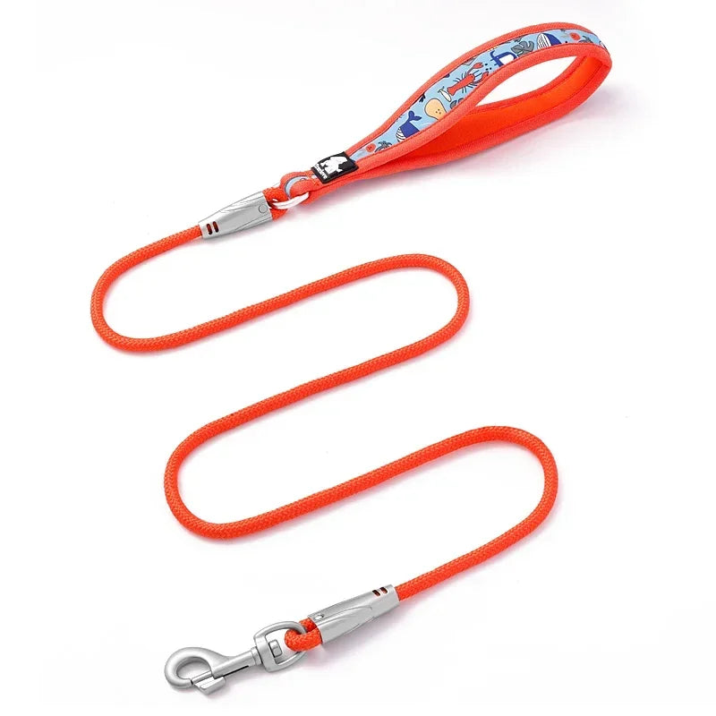 Floral Printing Pet Leash – Padded Handle & Reflective Safety by Snagg A Leash