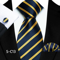 Luxury Business Tie Set — 8cm Men’s Formal Striped Necktie with Matching Accessories